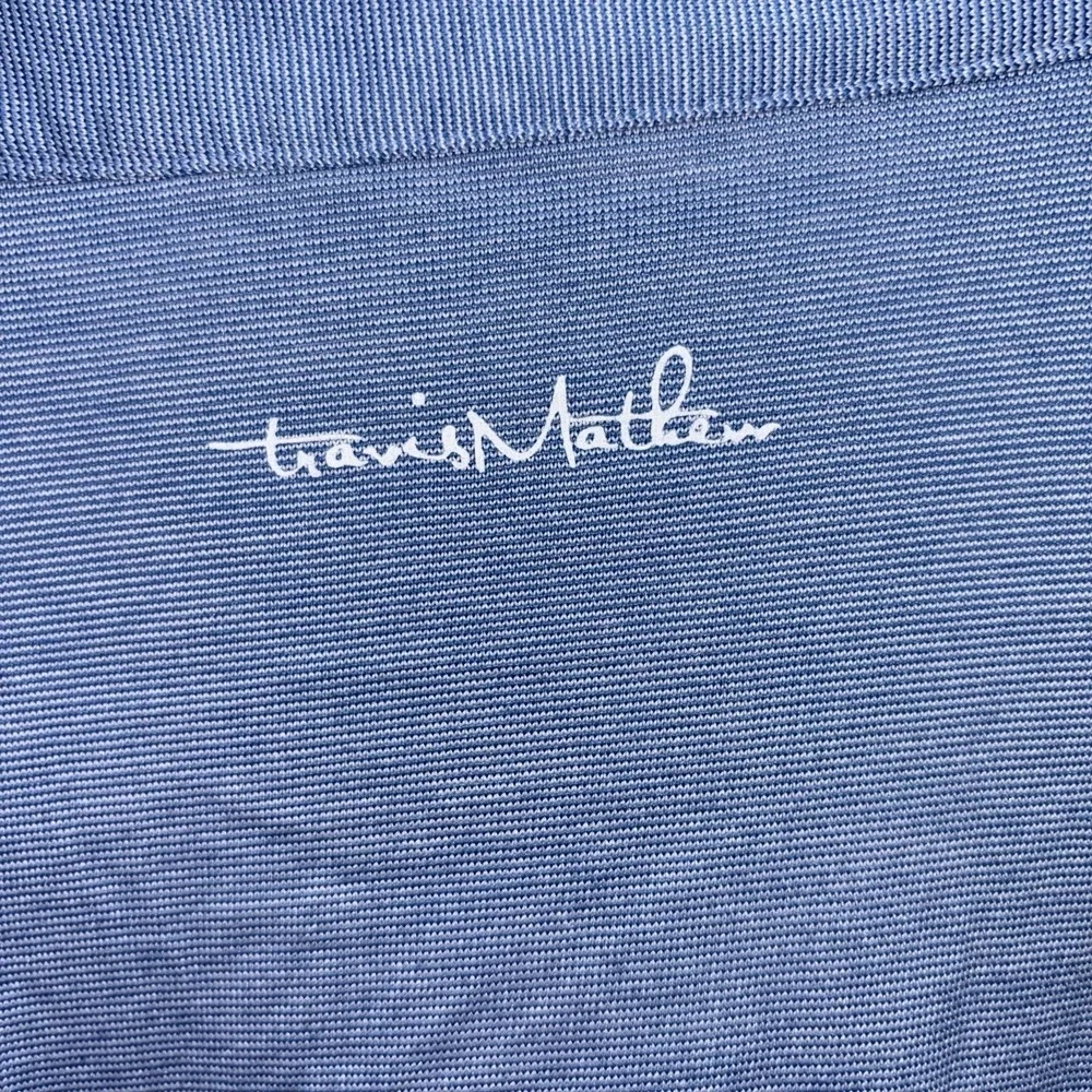 TravisMathew Blue Golf Polo Shirt XXL Auto Insurance Repair 2025 Logo Men's